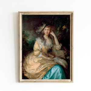 Frances Susanna, Lady de Dunstanville by Thomas Gainsborough Printable | Georgian Art | Antique Oil Painting | Female Portrait | Museum Art