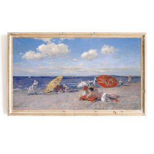 Samsung Frame TV Art | Coastal Frame TV Art | Seascape Landscape Frame TV Art | William Merritt Chase Painting | Beach Scene Art for Tv