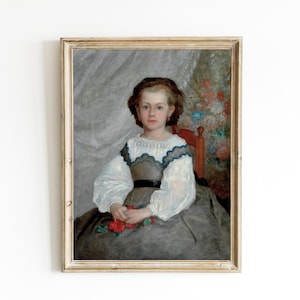 Pierre-Auguste Renoir - Romaine Lacaux Printable | French Cottage Painting | 19th Century Fine Art | Child Portrait | Impressionist Art