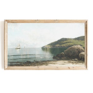 Samsung Frame TV Art | Coastal Frame TV Art | Seascape Landscape Frame TV Art | Marine Landscape Painting | Coastal Ocean Scene Art for Tv