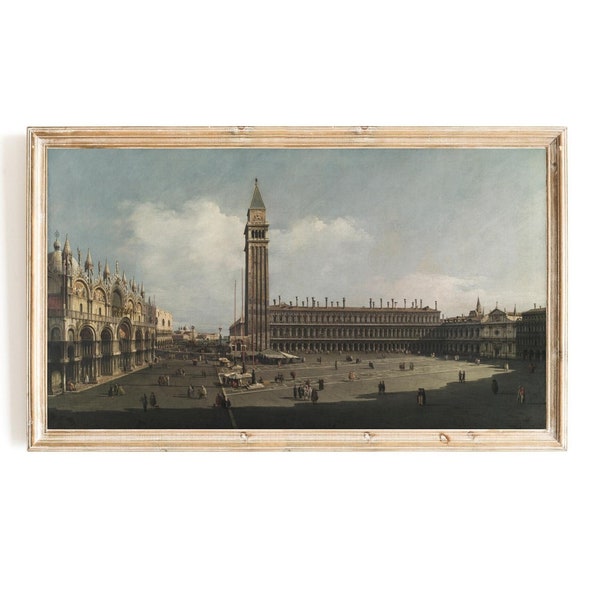 Samsung Frame TV Art | Piazza San Marco, Venice by Bernardo Bellotto | Italian Architecture Frame TV | Venice Italy | Saint Mark's Square