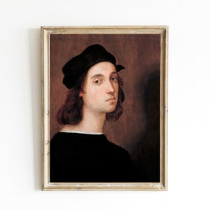 Raphael&#39;s self-portrait by Raphael Printable | 16th Century Art | Vintage Male Painting | Dark Academia | Italian Painting | Renaissance