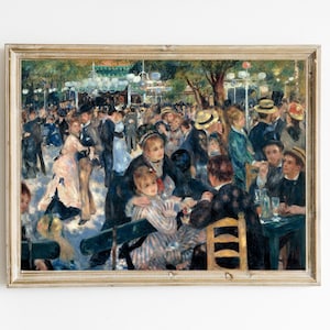Pierre-Auguste Renoir - Dança no Le Moulin de la Galette Para imprimir | Arte do século XIX | Famosa pintura a óleo francesa | Arte Impressionista