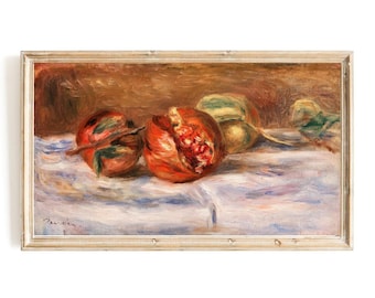 Renoir Samsung Frame TV Art | Pomegranates Frame TV Art | Fruit Still Life | Impressionist Digital Art for Frame TV | Vintage Farmhouse Art