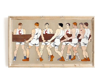 Samsung Frame TV Art | Cornell Rowing Club by Edward Penfield | Ivy League Art for Frame TV | College Crew Print | Collegiate Men Sport Art
