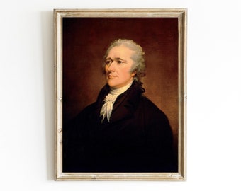 Alexander Hamilton de John Trumbull (imprimible, siglo XIX, impresión de bellas artes, pintura de los Padres Fundadores, Dark Academy, arte federalista)
