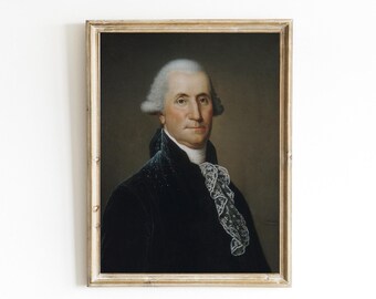 George Washington Portrait Print: Federalist Art, Dark Academia (Digital Download)