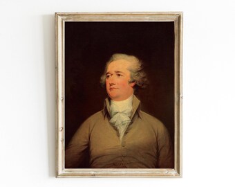 Alexander Hamilton de John Trumbull (imprimible, siglo XVIII, impresión de bellas artes, pintura de los Padres Fundadores, Dark Academy, arte federalista)
