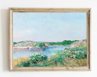 Frederick Childe Hassam - The Little Pond, Appledore Printable | 19th Century Fine Art | Seaside Coastline Print | Impressionist Painting