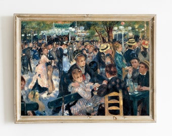 Pierre-Auguste Renoir - Dance at Le Moulin de la Galette Printable | 19th Century Art | Famous French Oil Painting | Impressionist Art