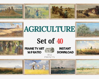 Agriculture Frame TV Art Set of 40 Bundle | Farming | Digital Download | Country Living | Farmhouse Art | Farmer Field | Farm Girl
