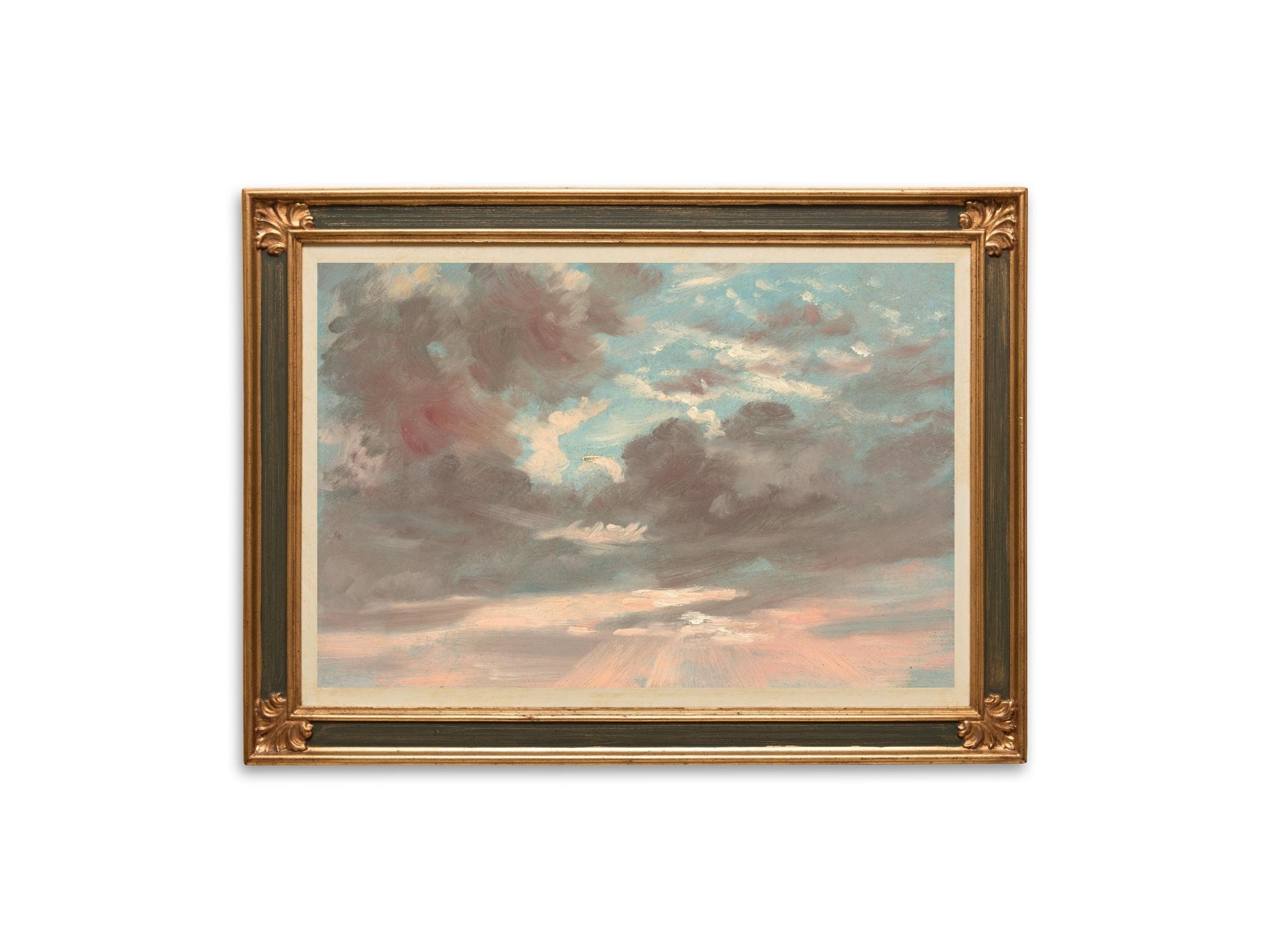 ジョン・コンスタブル - 雲の習作：嵐の夕焼けの印刷可能 | 陰鬱な雲の