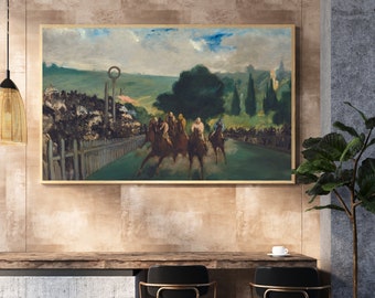 エドゥアール・マネ作「ロンシャン競馬場」｜ヴィンテージの馬と騎手の
