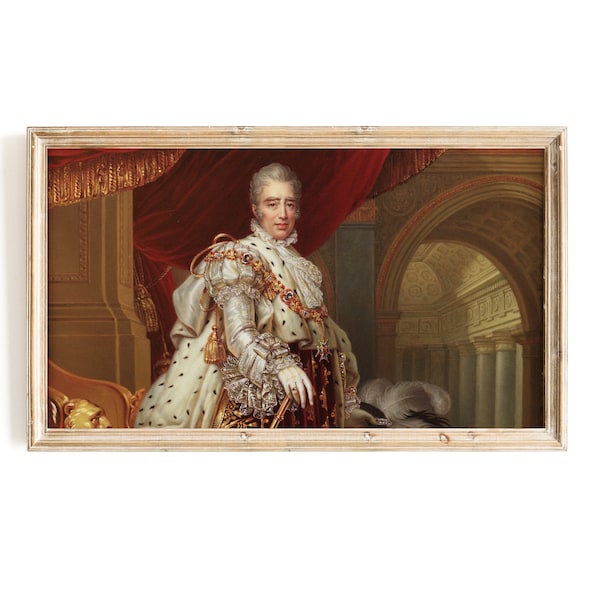 Charles X, King of France by Henry Bone Samsung Frame TV Art | French Royalty TV Art | Portrait of Man | Royalcore TV Art | European History