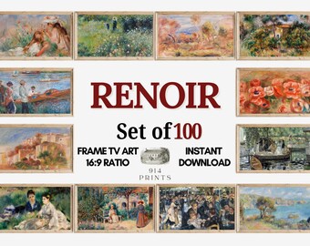 Pierre Auguste Renoir Frame TV Art Set of 100 Bundle | French Impressionist Painting Collection | Instant Download | Romantic Feminine Art