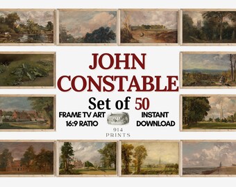 John Constable Frame TV Art Set of 50 Bundle | British Landscapes Collection | Vintage English Coastal Decor | Instant Download