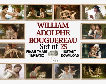 William Adolphe Bouguereau Frame TV Art Set of 25 Bundle | Classical Art | Realism | Instant Download | Bouguereau Art