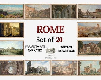 Rome Italy Frame TV Art Set of 20 Bundle | Italian Landscape Paintings Collection | Famous Italian Cityscape | Digital Download | Colosseum