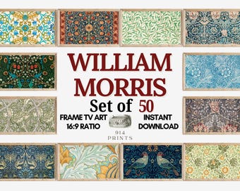 William Morris Frame TV Art Set of 50 Bundle | Bohemian Art Collection | Instant Download | Maximalism | Maximalist Art