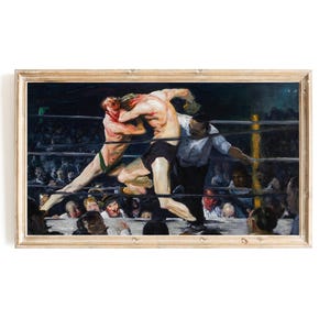Vintage Boxing Frame TV, Man Cave Art, Retro Sports Art, Athletic Home Gym TV Art, Game Room, Masculine Industrial Home Office TV Art