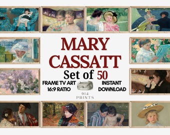Mary Cassatt Frame TV Art Set of 50 Bundle | Portrait Painting Collection | Vintage Famous Art | Instant Download