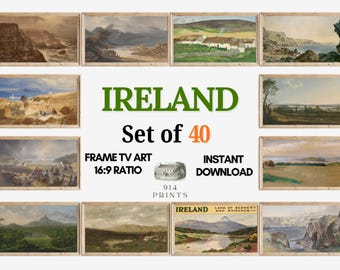 Ireland Frame TV Art Set of 40 Bundle | Irish Landscape | Dublin | Emerald Isle | Moody Nature | Digital Download | Irish Cottage | Castles
