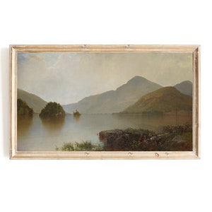 Samsung Frame TV Art | Lake George Art for Frame TV | New York Adirondack Mountain Landscape TV Art | Moody American Landscape Frame Tv Art