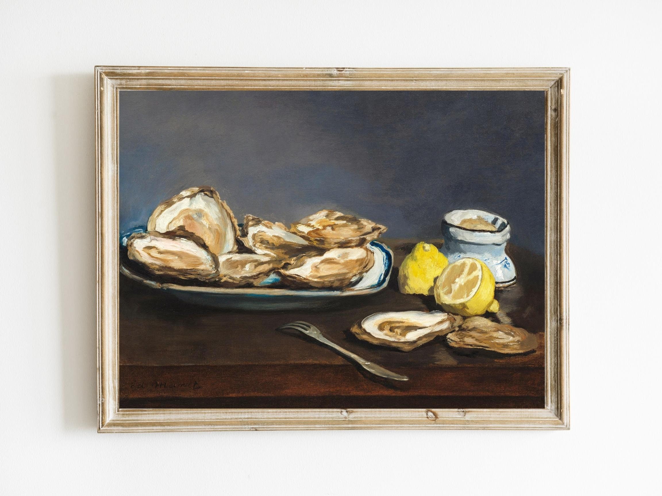Edouard Manet Oysters &amp; Lemon Printable Dark Academia - Etsy