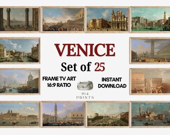 Venice Italy Frame TV Art Set of 25 Bundle | Italian Landscape Paintings | Northern Italy | Digital Download | Italian Cityscape