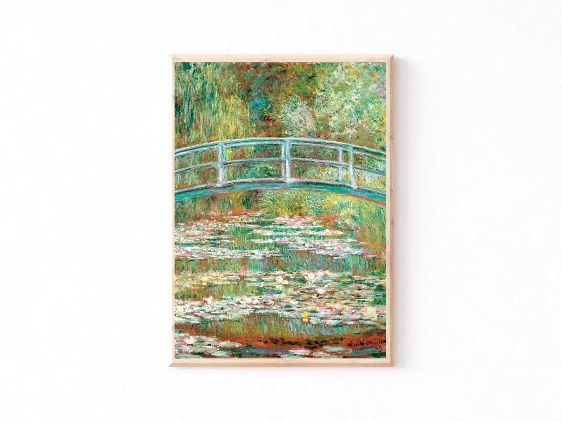 Claude Monet Bridge Over a Pond of Water Lilies Printable Vintage