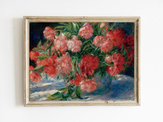 ピエール＝オーギュスト・ルノワール - 牡丹のプリント｜19世紀