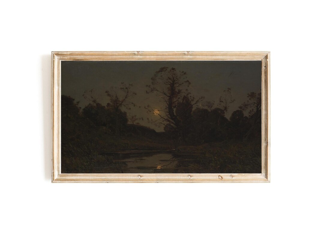 Samsung Frame TV Art | Moody Full Moon Frame Tv Art | European ...