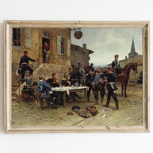 The Dispatch-Bearer by Alphonse-Marie-Adolphe de Neuville Printable | French Military History Painting | Franco-Prussian War |