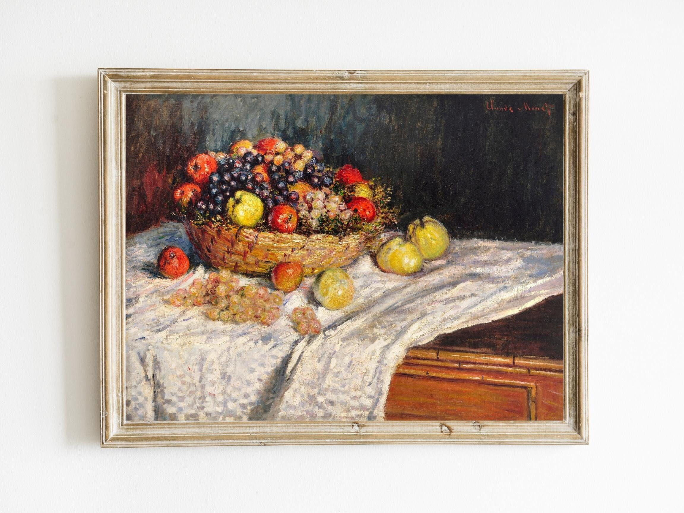 クロード・モネ - リンゴとブドウの印刷可能 | 19世紀フランス美術