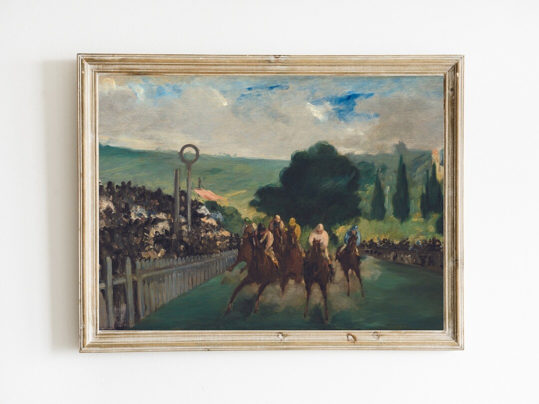 エドゥアール・マネ作「ロンシャン競馬場」｜ヴィンテージの馬と騎手の