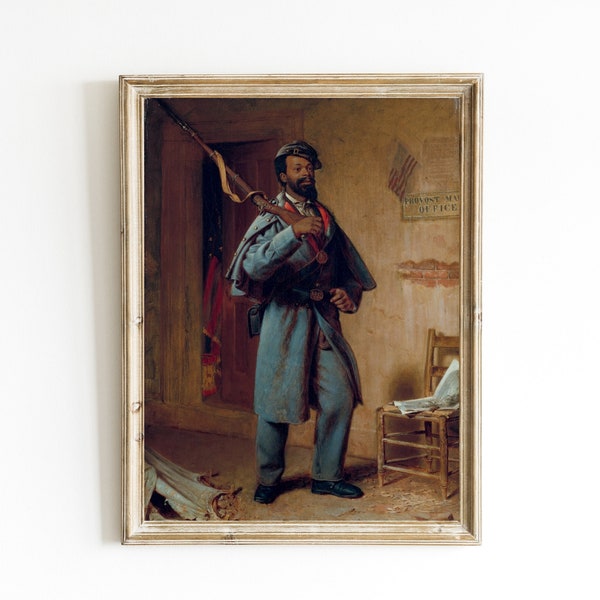 The Recruit by Winslow Homer Printable | Vintage Civil War Oil Painting | Black History Art Print | Union Army Military | American History