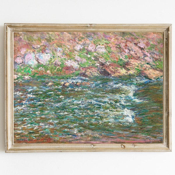 Claude Monet - Rapids on the Petite Creuse at Fresselines Printable | Vintage French Painting | Rapid River Waterscape | Impressionist Art