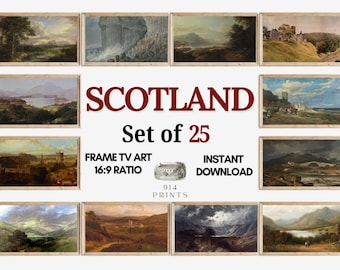 Scotland Frame TV Art Set of 25 Bundle | Scottish Landscape | Moody Nature | Digital Download | Scottish Highlands | Castles | Balmoral
