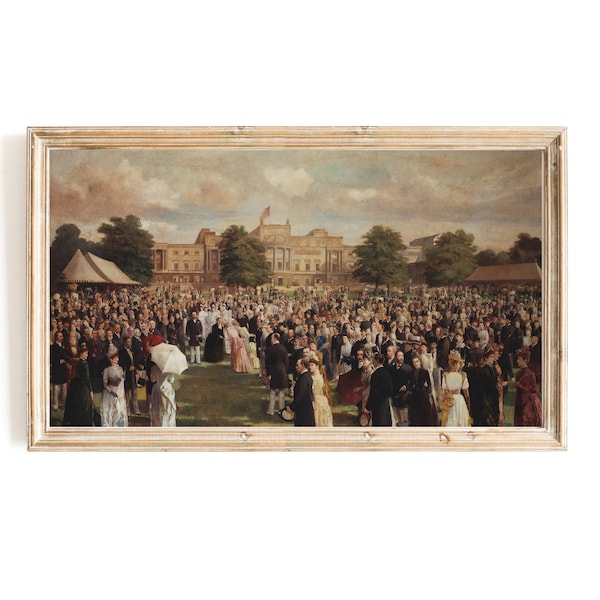 Garden Party at Buckingham Palace by Frederick Sargent Samsung Frame TV | British Royalty TV Art | UK Victorian History | Queen Victoria