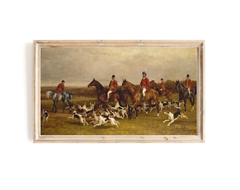 Her Majesty&#39;s Buckhounds Samsung Frame TV Art | Vintage Fox Hunting Art for Frame TV | Equestrian TV Frame Art  | Old Money Aesthetic Tv Art