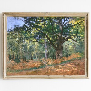 Claude Monet - The Bodmer Oak, Fontainebleau Forest Printable | French Country Landscape | Impressionist Art | French Woodland Park Painting