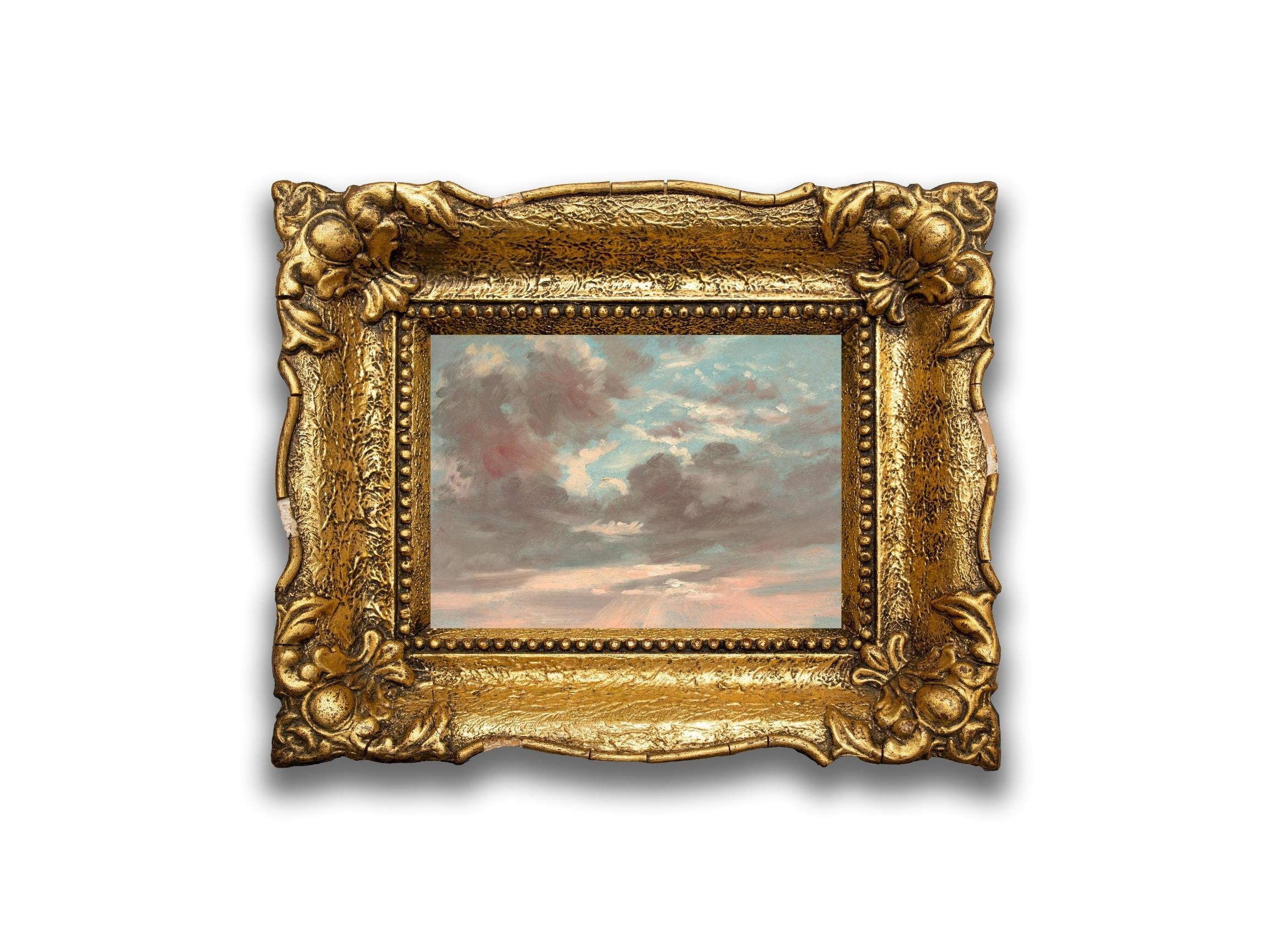 ジョン・コンスタブル - 雲の習作：嵐の夕焼けの印刷可能 | 陰鬱な雲の