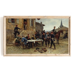 Samsung Frame TV Art | The Dispatch-Bearer French Military Painting | Military Samsung Tv Art | Franco-Prussian War | Military Uniform Art