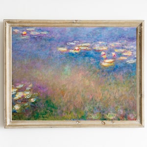 Water Lillies by Claude Monet Printable | Vintage Famous Painting | Fine Art Print | Lotus Fower | Impressionist Art | Art Museum Poster