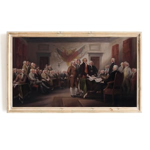 Deklaracja Niepodległości Samsung TV Art, Historia Ameryki, Dark Academia, Sztuka telewizyjna armii USA, Patriotyzm, Miłośnik historii, Sztuka kolonialna