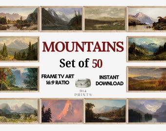 Mountain Ranges Frame TV Art Set of 50 Bundle | Moody Landscape  Painting Collection | Canada | Scotland | Instant Download