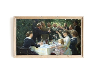 Hip, Hip, Hurrah! by Peder Severin Krøyer Samsung Frame 4K TV Art | Skagen Denmark TV Art | Danish Garden Party TV Art | Norwegian Painter