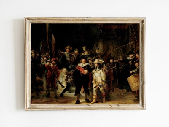 レンブラント・ファン・レイン - 夜警 印刷可能 | 17世紀オランダ美術