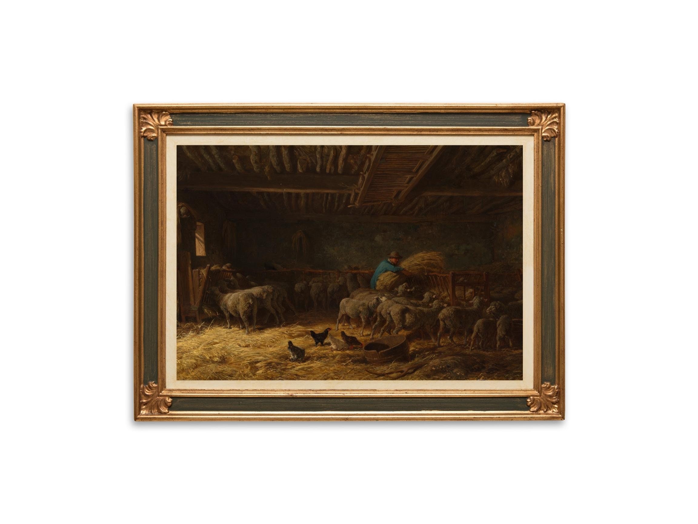 Charles Jacque the Sheepfold Printable Moody Farmhouse - Etsy