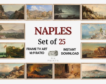 Naples Italy Frame TV Art Set of 25 Bundle | Southern Italy Landscape Paintings | Italian Cityscape | Mediterranean | Digital Download